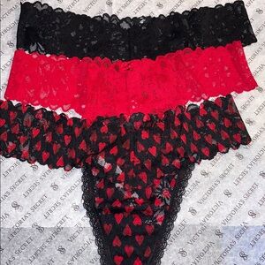 Victoria’s Secret Heart Lace Thongs